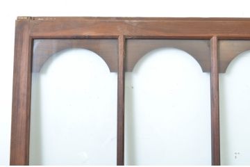 アンティーク建具　大正ロマン　アールデコな幅広ガラス戸2枚セット(引き戸)(R-064133)