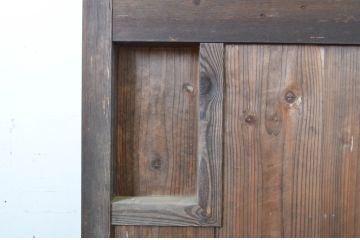 アンティーク建具　経年による風合いが味わい深い格子蔵戸1枚(玄関戸、引き戸)(R-064134)