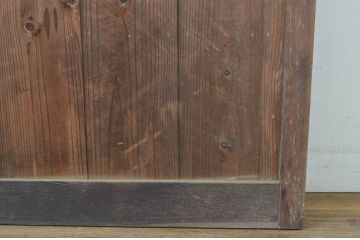アンティーク建具　経年による風合いが味わい深い格子蔵戸1枚(玄関戸、引き戸)(R-064134)