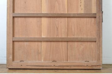 アンティーク建具　漆塗り　総欅(ケヤキ)材　重厚感のある佇まいが魅力の蔵戸1枚(玄関戸、引き戸)(R-064135)