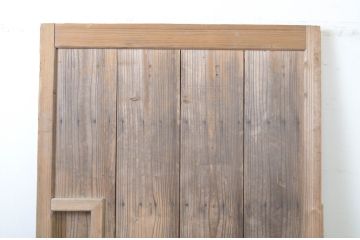 アンティーク建具　杉材　枯れた味わいのある蔵戸1枚(玄関戸、木製戸、引き戸)(R-064138)