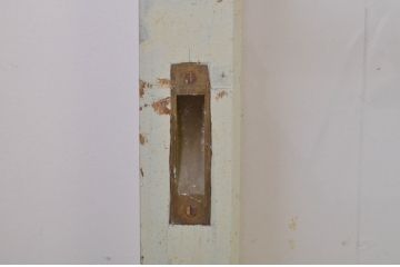 アンティーク建具　レトロな雰囲気たっぷりな背の高い店舗用ガラス戸3枚セット(引き戸)(R-064140)