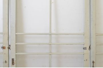 アンティーク建具　レトロな雰囲気たっぷりな背の高い店舗用ガラス戸3枚セット(引き戸)(R-064140)