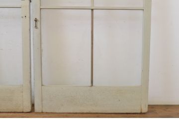 アンティーク建具　レトロな雰囲気たっぷりな背の高い店舗用ガラス戸3枚セット(引き戸)(R-064140)