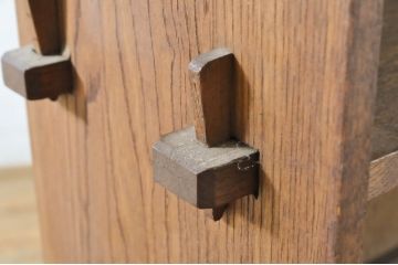 和製アンティーク　栓材　木の温もりが感じられるくさび(楔)式本棚(書棚、ブックシェルフ、収納棚、飾り棚、オープンラック、陳列棚)(R-064143)