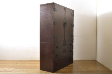 中古　美品　埼玉県 伝統工芸品　武州箪笥　佐久間作　上質な和の空間づくりにおすすめの和タンス(着物箪笥、衣装たんす、チェスト、引き出し)(R-064145)