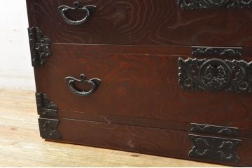 中古　美品　埼玉県 伝統工芸品　武州箪笥　佐久間作　上質な和の空間づくりにおすすめの和タンス(着物箪笥、衣装たんす、チェスト、引き出し)(R-064145)