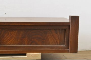 和製アンティーク　美品!!　総欅(ケヤキ)材　玉杢　漆のキレイな置き床(ローボード、ローチェスト、テレビ台、飾り棚、置床)(R-064149)