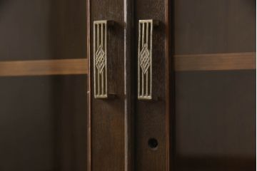 和製アンティーク　モダンデザイン　和洋どちらのお部屋にも馴染みやすい本箱(ブックケース、本棚、キャビネット、収納棚、戸棚)(R-064150)