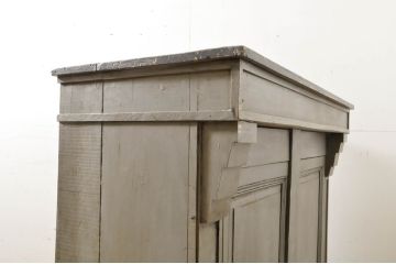 フランスアンティーク　ペイント　品のある佇まいが素敵なカウンターテーブル(作業台、デスク、在宅ワーク、在宅用レジ台、収納棚、店舗什器、オルタネイティブ品、改造品)(R-064156)