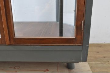 和製アンティーク　印象的な形が素敵なヘキサゴンガラスケース(ショーケース、キュリオケース、陳列棚、飾り棚、キャビネット、ペイント)(R-064157)