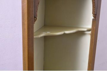 イギリスアンティーク　ウォールナット　小振りなサイズ感が取り入れやすい二段重ねコーナーキャビネット(飾り棚、ラック、収納棚)(R-064158)