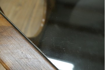 イギリスビンテージ　G-PLAN(ジープラン)　Fresco(フレスコ)　ガラストップがおしゃれなローテーブル　(R-064162)