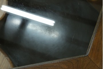 イギリスビンテージ　G-PLAN(ジープラン)　Fresco(フレスコ)　ガラストップがおしゃれなローテーブル　(R-064162)