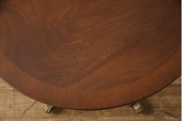 イギリスビンテージ　マホガニー材　高級品!!　真鍮製のキャスターが魅力のコーヒーテーブル(カフェテーブル、ローテーブル、サイドテーブル、ヴィンテージ)(R-064163)