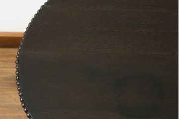 イギリスアンティーク　オーク材　ツイストレッグが目を惹く折り畳みコーヒーテーブル(カフェテーブル、ラウンドテーブル、センターテーブル、折りたたみテーブル)(R-064164)