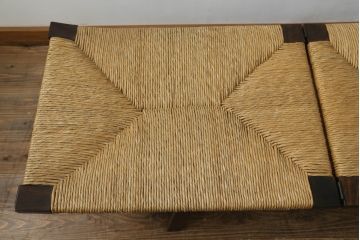 中古　美品　松本民芸家具　柳宗悦氏監修　#512型　ベンチ(長椅子、シェーズロング、寝イス、寝椅子)(定価約48万円)(R-064176)