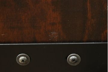 中古　松本民芸家具　#49型A　背もたれの美しいデザインが印象的なワイコムチェア2脚セット(板座チェア、ダイニングチェア、椅子、イス)(定価2脚で約22万円)(R-064180)