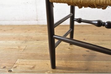 中古　美品　松本民芸家具　クラシカルな佇まいのラダーハイバックチェア(椅子、イス、ダイニングチェア、アームチェア)(定価約21万円)(R-064184)