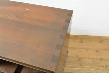 中古　美品　松本民芸家具　上品な佇まいが魅力!!分厚い材で造られたポットワゴン(茶棚、お座敷ワゴン、サイドボード)(R-064187)