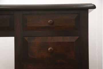 中古　美品　松本民芸家具　T型片袖机　美しい木目とクラシカルな佇まいが魅力的なデスク(机、ワークデスク、在宅用、在宅ワーク用)(定価約42万円)(R-064188)