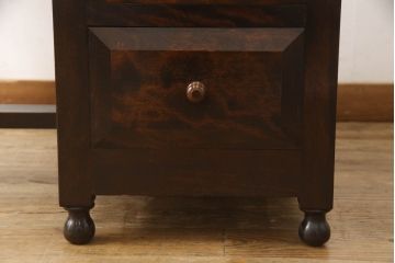 中古　美品　松本民芸家具　T型片袖机　美しい木目とクラシカルな佇まいが魅力的なデスク(机、ワークデスク、在宅用、在宅ワーク用)(定価約42万円)(R-064188)