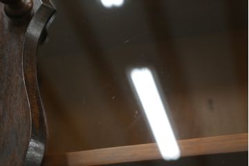 中古　美品　松本民芸家具　#58型　お洒落な扉のデザインが印象的な食器棚(カップボード、収納棚、戸棚)(定価約55万円)(R-064191)