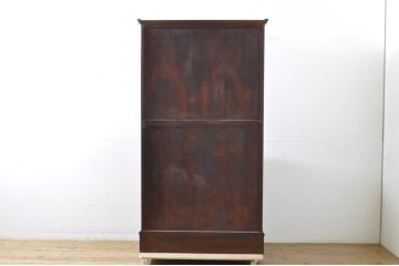 中古　美品　松本民芸家具　希少な特注品!　落ち着いた色合いが和モダンな雰囲気を醸し出すビューローブックケース(ライティングビューロー、キャビネット、収納棚、戸棚、本箱、ワークデスク、在宅ワーク、在宅用)(R-064192)