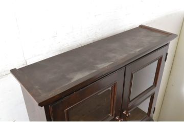 中古　美品　松本民芸家具　希少な特注品!　落ち着いた色合いが和モダンな雰囲気を醸し出すビューローブックケース(ライティングビューロー、キャビネット、収納棚、戸棚、本箱、ワークデスク、在宅ワーク、在宅用)(R-064192)