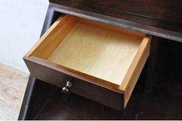 中古　美品　松本民芸家具　希少な特注品!　落ち着いた色合いが和モダンな雰囲気を醸し出すビューローブックケース(ライティングビューロー、キャビネット、収納棚、戸棚、本箱、ワークデスク、在宅ワーク、在宅用)(R-064192)
