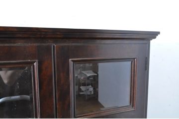 中古　美品　松本民芸家具　希少な特注品!　落ち着いた色合いが和モダンな雰囲気を醸し出すビューローブックケース(ライティングビューロー、キャビネット、収納棚、戸棚、本箱、ワークデスク、在宅ワーク、在宅用)(R-064192)