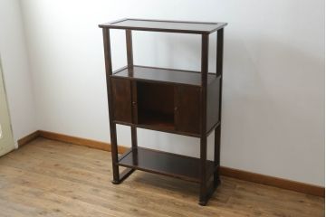 中古　美品　松本民芸家具　#506型　シックな色合いと上品な佇まいが魅力の朝鮮棚(飾り棚、収納棚、戸棚、陳列棚、茶棚、サイドボード)(定価約23万円)(R-064194)