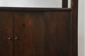 中古　美品　松本民芸家具　#506型　シックな色合いと上品な佇まいが魅力の朝鮮棚(飾り棚、収納棚、戸棚、陳列棚、茶棚、サイドボード)(定価約23万円)(R-064194)