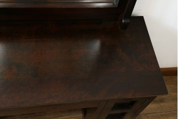 中古　美品　松本民芸家具　#309型一面鏡　品のあるシックな色合いがクラシカルな雰囲気を醸し出すドレッサー(鏡台、化粧台、ミラー)(定価約37万円)(R-064201)