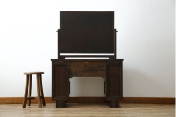 中古　美品　松本民芸家具　#309型一面鏡　品のあるシックな色合いがクラシカルな雰囲気を醸し出すドレッサー(鏡台、化粧台、ミラー)(定価約37万円)(R-064201)