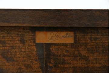 中古　美品　松本民芸家具　#309型一面鏡　品のあるシックな色合いがクラシカルな雰囲気を醸し出すドレッサー(鏡台、化粧台、ミラー)(定価約37万円)(R-064201)