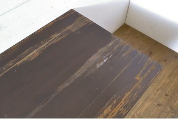 ビンテージ家具　松本民芸家具　上品な佇まいが大人空間を演出する棚付きダイニングテーブル(食卓、2人掛け、4人掛け、作業台、ヴィンテージ)(R-064202)