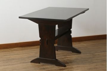 和製ビンテージ　松本民芸家具　落ち着いた大人の空間作りにおすすめのダイニングテーブル(食卓、4人掛け、4P、作業台、ヴィンテージ)(R-064203)