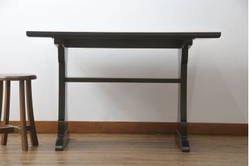 和製ビンテージ　松本民芸家具　落ち着いた色合いがお部屋に馴染みやすいダイニングテーブル(食卓、4人掛け、4P、作業台、ヴィンテージ)(R-064204)
