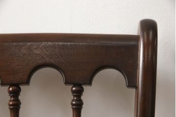 中古　松本民芸家具　#49型A　背もたれの美しいデザインが印象的なワイコムチェア(ダイニングチェア、椅子、イス、板座チェア)(R-064208)