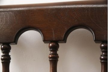 中古　松本民芸家具　#49型A　背もたれの美しいデザインが印象的なワイコムチェア(ダイニングチェア、椅子、イス、板座チェア)(R-064208)