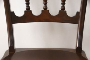 中古　松本民芸家具　#49型A　背もたれの美しいデザインが印象的なワイコムチェア(ダイニングチェア、椅子、イス、板座チェア)(R-064208)
