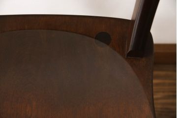 中古　松本民芸家具　#49型A　背もたれの美しいデザインが印象的なワイコムチェア(ダイニングチェア、椅子、イス、板座チェア)(R-064208)