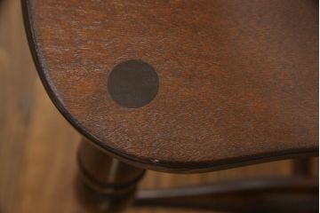 中古　松本民芸家具　#49型A　背もたれの美しいデザインが印象的なワイコムチェア(ダイニングチェア、椅子、イス、板座チェア)(R-064208)
