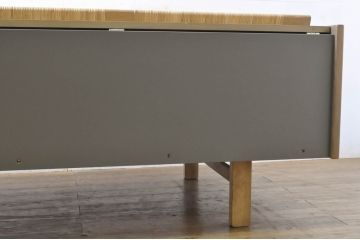 北欧ビンテージ　美品　オーク材　Hans J Wegner(ハンス・J・ウェグナー)　GETAMA (ゲタマ)　GE258　籐張りが珍しい!優しい色合いのデイベッド(ソファベッド、3人掛けソファ、トリプルソファ、3P、ヴィンテージ)(R-064213)