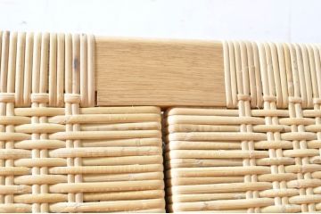 北欧ビンテージ　美品　オーク材　Hans J Wegner(ハンス・J・ウェグナー)　GETAMA (ゲタマ)　GE258　籐張りが珍しい!優しい色合いのデイベッド(ソファベッド、3人掛けソファ、トリプルソファ、3P、ヴィンテージ)(R-064213)