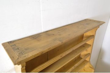 フランスアンティーク　オールドパイン材　見せる収納を楽しめるカップボード(食器棚、戸棚、収納棚、飾り棚、キャビネット)(R-064219)