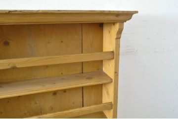 フランスアンティーク　オールドパイン材　見せる収納を楽しめるカップボード(食器棚、戸棚、収納棚、飾り棚、キャビネット)(R-064219)
