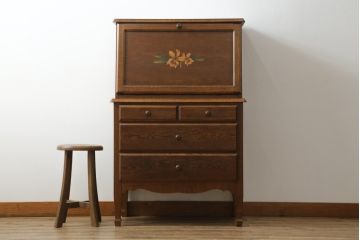 中古　三越家具(現カントリーハウス)　Brugge(ブルージュ)　クラシカルな佇まいが魅力のライティングビューロー(簿記机、ワークデスク、在宅用、在宅ワーク用)(R-064231)