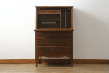 中古　三越家具(現カントリーハウス)　Brugge(ブルージュ)　クラシカルな佇まいが魅力のライティングビューロー(簿記机、ワークデスク、在宅用、在宅ワーク用)(R-064231)